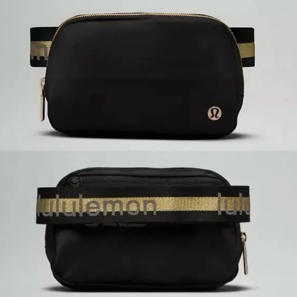 🖤 Lululemon Black and Gold Glitter Belt Bag 💛
